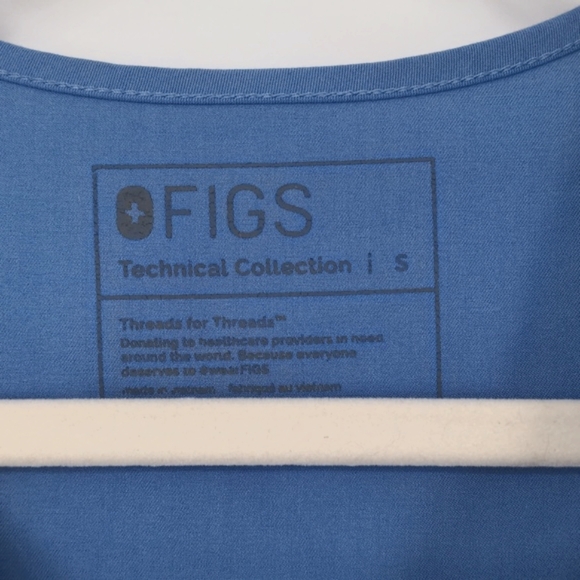 Figs Women's Casma Three-Pocket Scrub Top Size Small Blue V Neck Hospital Office - Picture 4 of 13